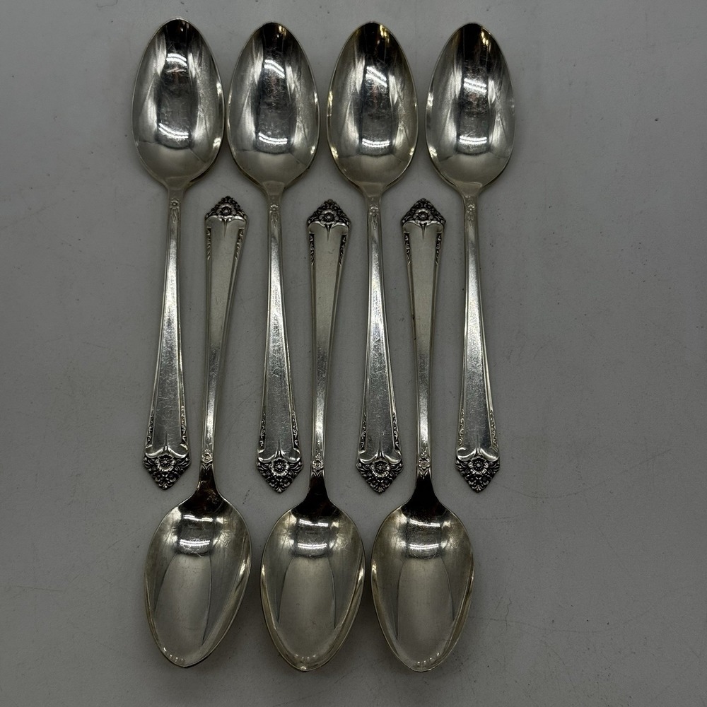 Lot of 7 Starlight 1950 Silverplate Teaspoons Rogers Flatware Replacements